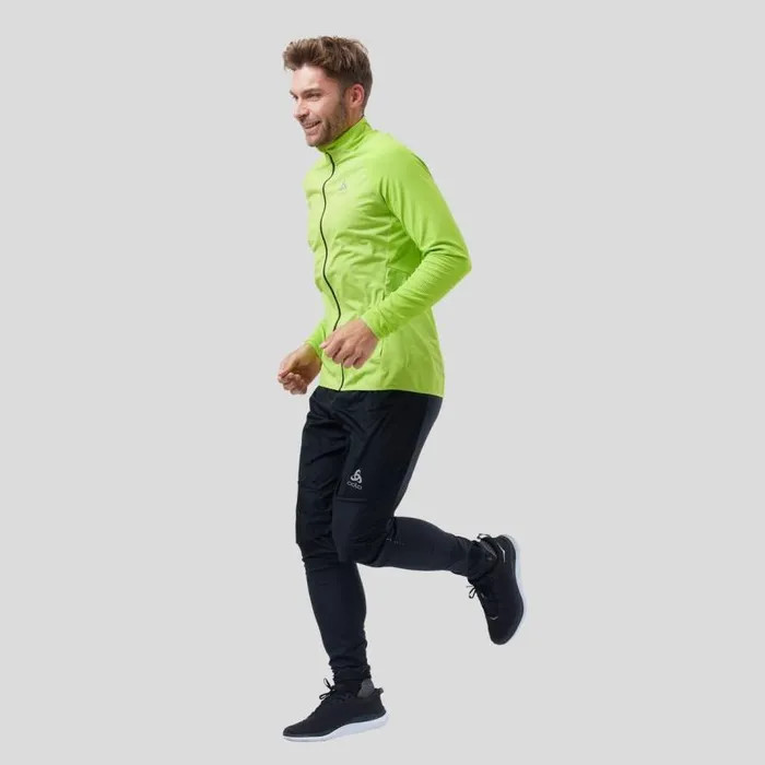 Odlo Jackets and Vests The Zeroweight Warm Hybrid Running Jacket Lime Green 8211 Black 8211 Men