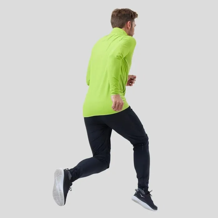 Odlo Jackets and Vests The Zeroweight Warm Hybrid Running Jacket Lime Green 8211 Black 8211 Men