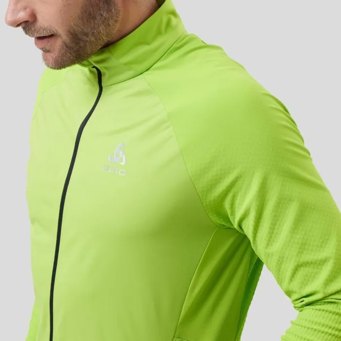 Odlo Jackets and Vests The Zeroweight Warm Hybrid Running Jacket Lime Green 8211 Black 8211 Men