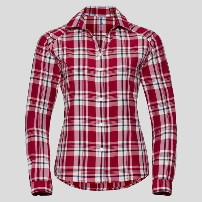 Odlo Mid Layers and Longsleeves Anmore Long Sleeve Blouse Peacoat 8211 Jester Red 8211 New White 8211 Women Odlo Mid Layers and Longsleeves Anmore Long Sleeve Blouse Peacoat 8211 Jester Red 8211 New White 8211 Women