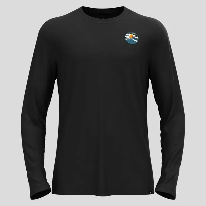 Odlo Mid Layers and Longsleeves Ascent Merino 160 Matterhorn LongSleeve TShirt Black 8211 Men