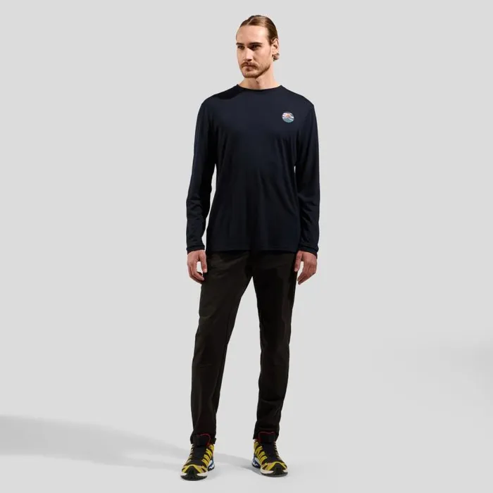 Odlo Mid Layers and Longsleeves Ascent Merino 160 Matterhorn LongSleeve TShirt Black 8211 Men