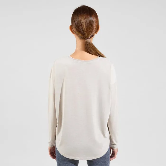 Odlo Mid Layers and Longsleeves The Active 365 Natural Blend Long Sleeve TShirt Silver Cloud Melange 8211 Women