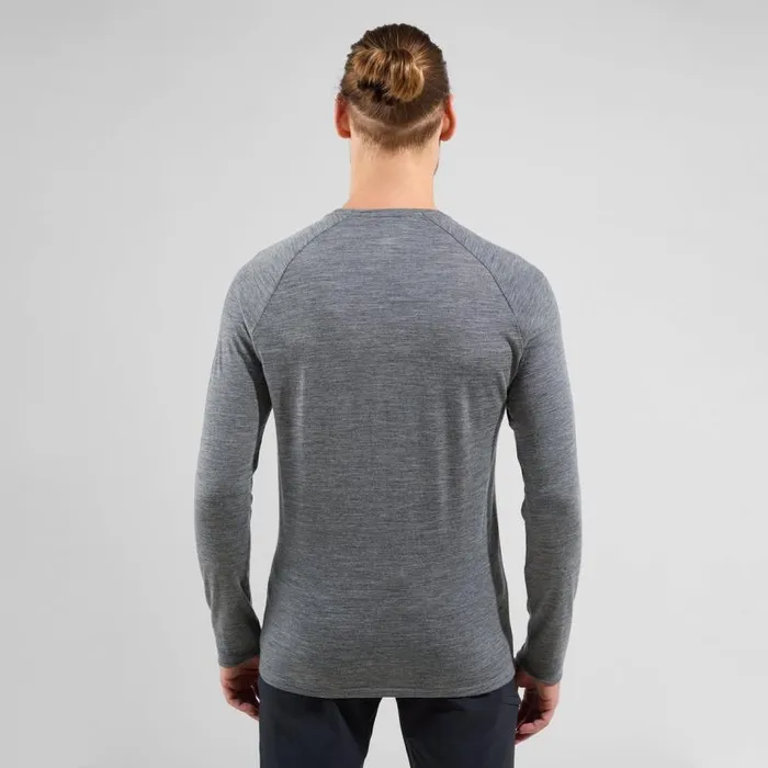 Odlo Mid Layers and Longsleeves The Ascent 365 Merino 200 Breaking Trail Graphic Grey Melange 8211 Men