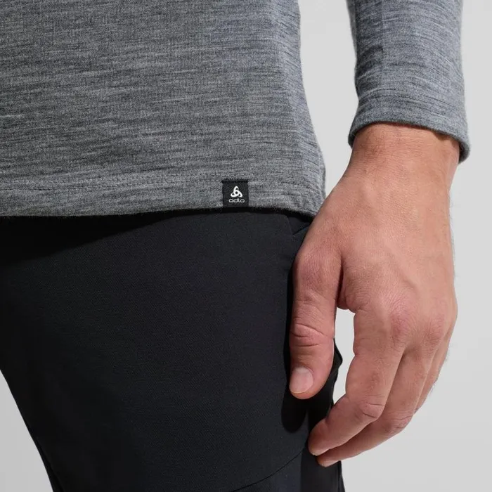 Odlo Mid Layers and Longsleeves The Ascent 365 Merino 200 Breaking Trail Graphic Grey Melange 8211 Men