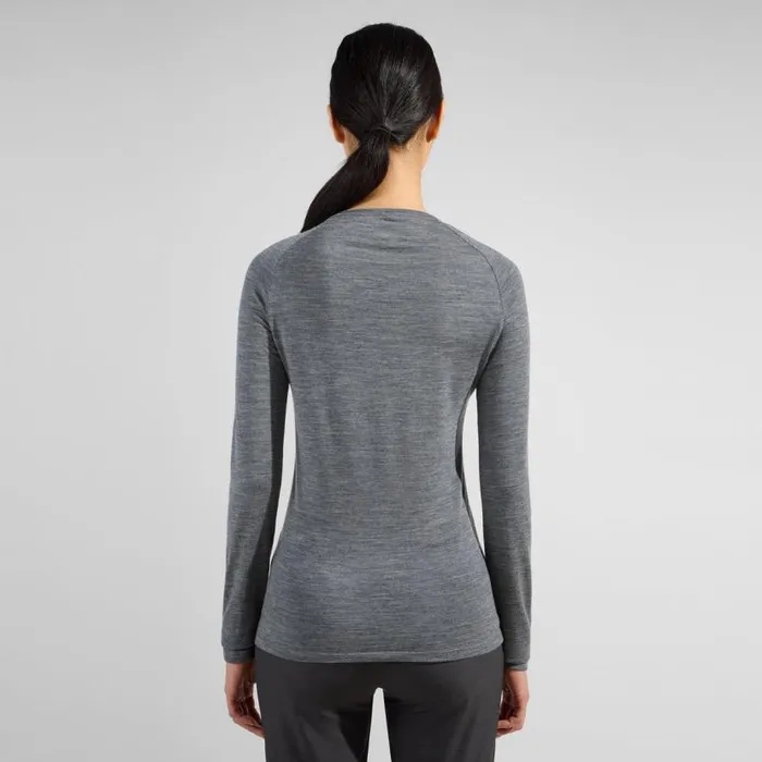 Odlo Mid Layers and Longsleeves The Ascent 365 Merino 200 Breaking Trail Graphic Grey Melange 8211 Women