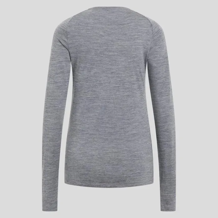 Odlo Mid Layers and Longsleeves The Ascent 365 Merino 200 Breaking Trail Graphic Grey Melange 8211 Women