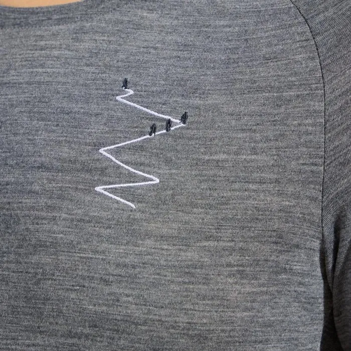 Odlo Mid Layers and Longsleeves The Ascent 365 Merino 200 Breaking Trail Graphic Grey Melange 8211 Women