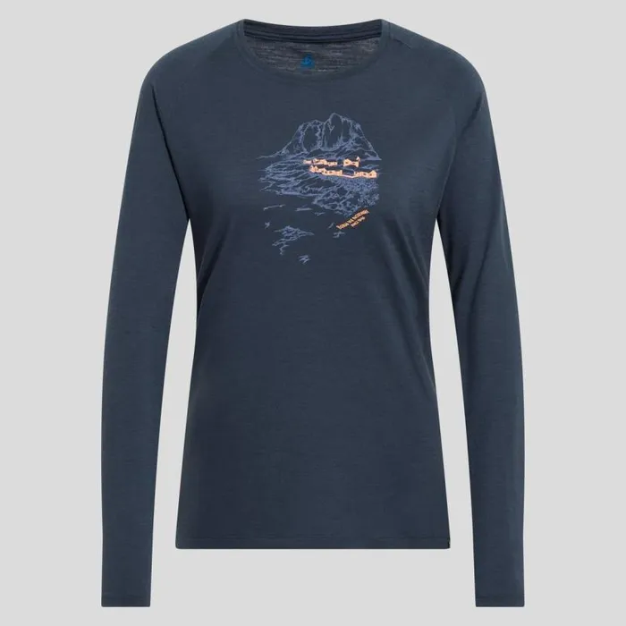 Odlo Mid Layers and Longsleeves The Ascent 365 Merino 200 Norway Graphic India Ink 8211 Women