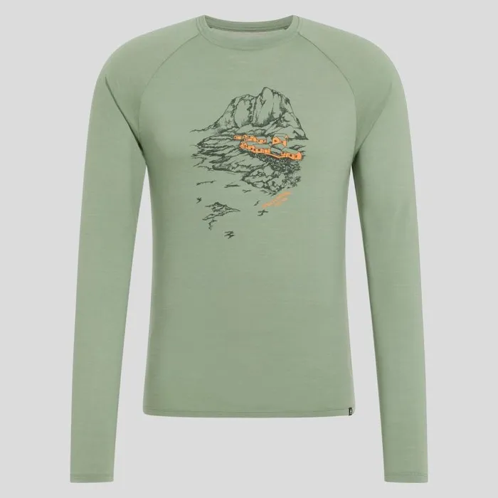 Odlo Mid Layers and Longsleeves The Ascent 365 Merino 200 Norway Graphic Matte Green 8211 Men