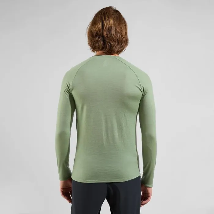 Odlo Mid Layers and Longsleeves The Ascent 365 Merino 200 Norway Graphic Matte Green 8211 Men