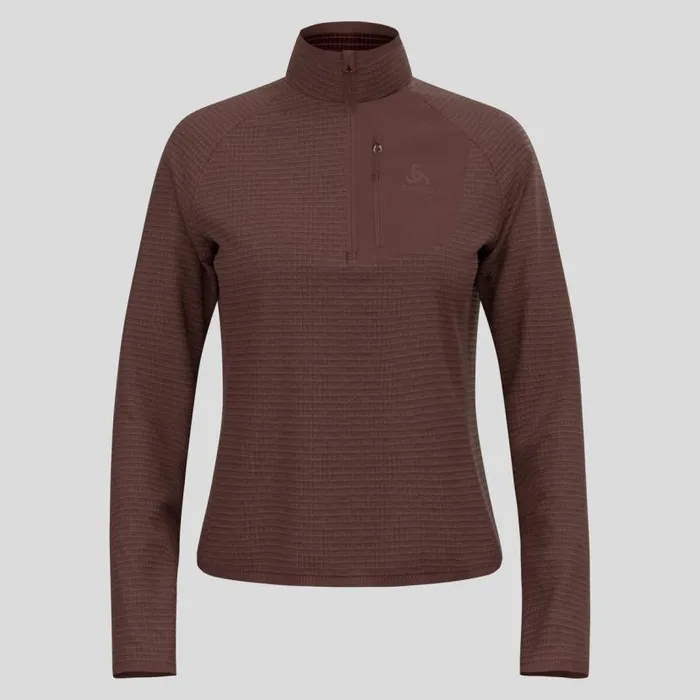 Odlo Mid Layers and Longsleeves The Ascent HalfZip Mid Layer Fudge 8211 Women