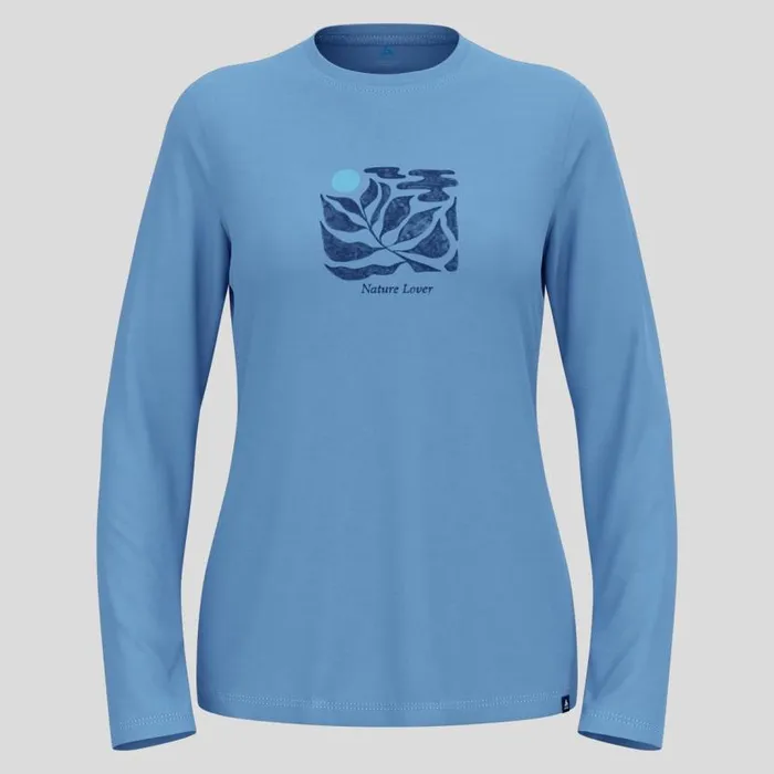 Odlo Mid Layers and Longsleeves The Ascent Merino 200 Nature Lover Long Sleeve TShirt Provincial Blue 8211 Women