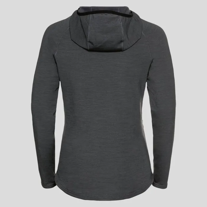 Odlo Mid Layers and Longsleeves The Ascent Performance Wool Warm Mid Layer Hooded Zip Odlo Graphite Grey 8211 Women