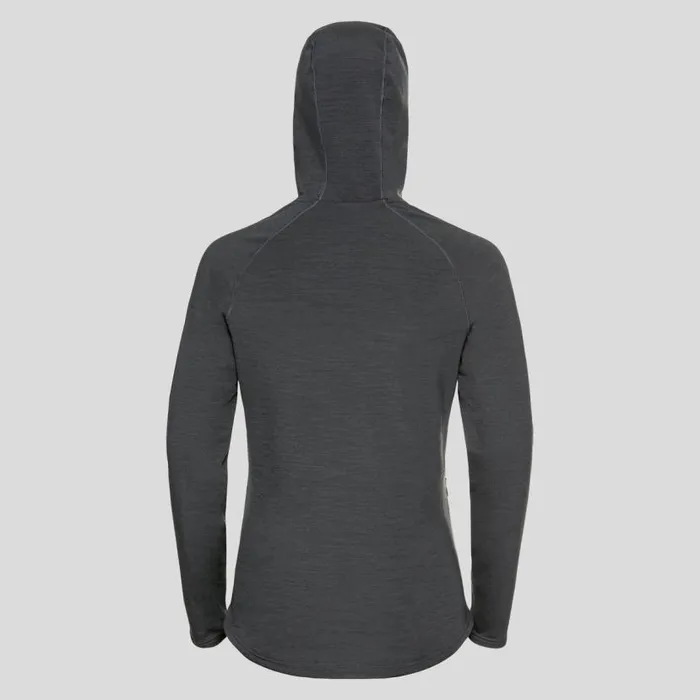 Odlo Mid Layers and Longsleeves The Ascent Performance Wool Warm Mid Layer Hooded Zip Odlo Graphite Grey 8211 Women