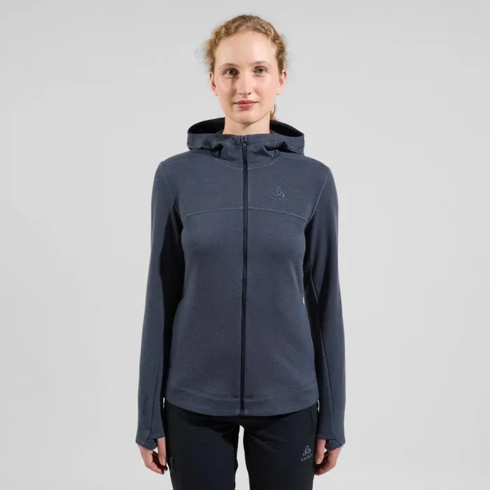 Odlo Mid Layers and Longsleeves The Ascent Performance Wool XWarm Hoody India Ink 8211 Women Odlo Mid Layers and Longsleeves The Ascent Performance Wool XWarm Hoody India Ink 8211 Women