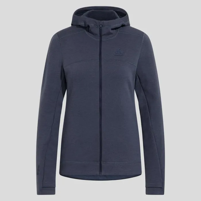Odlo Mid Layers and Longsleeves The Ascent Performance Wool XWarm Hoody India Ink 8211 Women