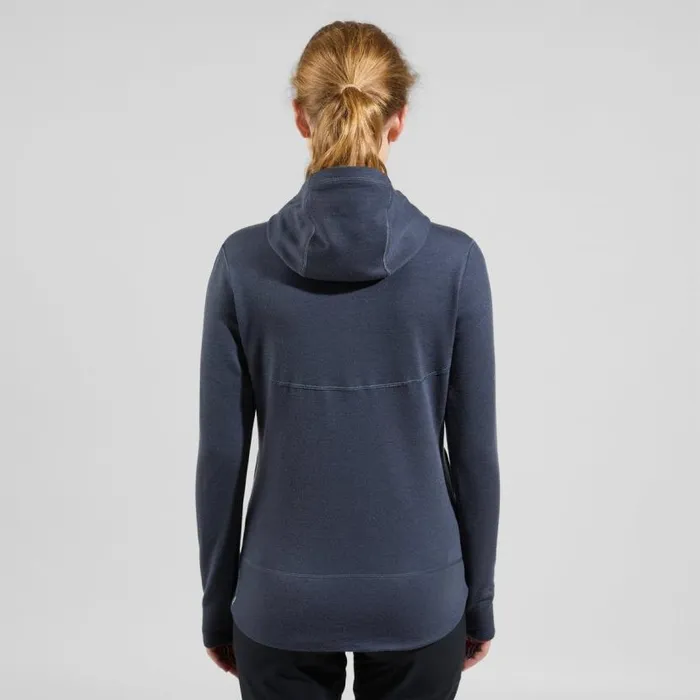 Odlo Mid Layers and Longsleeves The Ascent Performance Wool XWarm Hoody India Ink 8211 Women