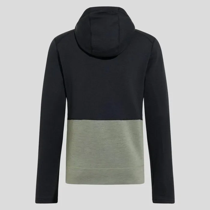 Odlo Mid Layers and Longsleeves The Ascent Performance Wool XWarm Hoody Matte Green 8211 Black 8211 Men