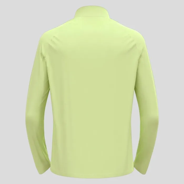 Odlo Mid Layers and Longsleeves The Besso Long Sleeve HalfZip Mid Layer Shadow Lime 8211 Men