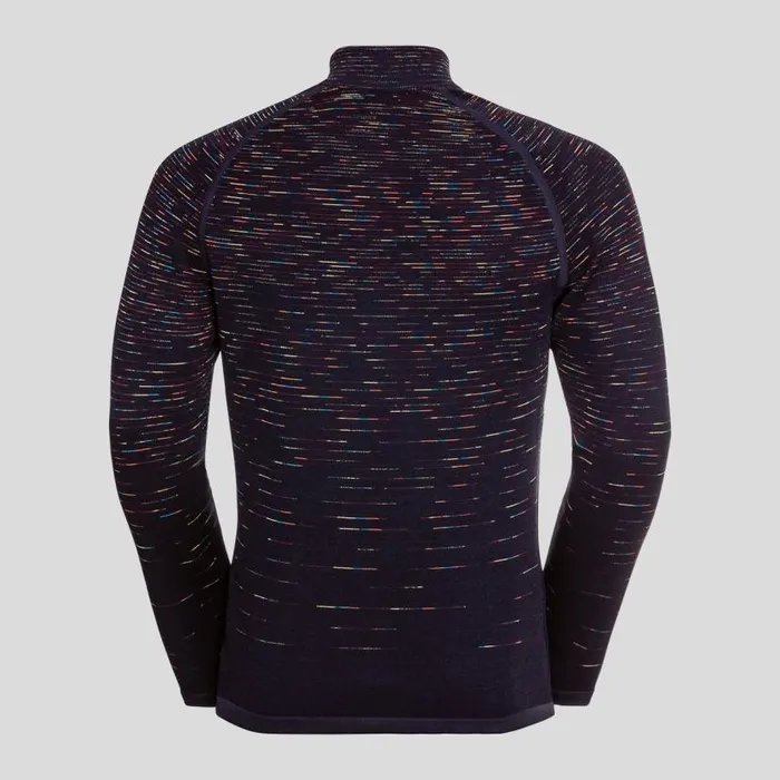 Odlo Mid Layers and Longsleeves The Blackcomb HalfZip Mid Layer Black 8211 Space Dye 8211 Men