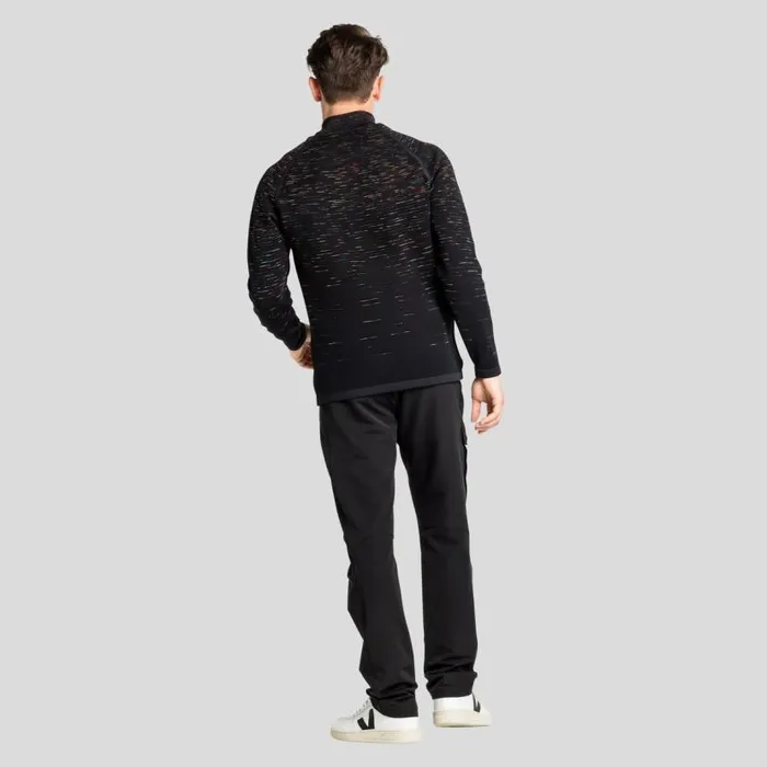 Odlo Mid Layers and Longsleeves The Blackcomb HalfZip Mid Layer Black 8211 Space Dye 8211 Men