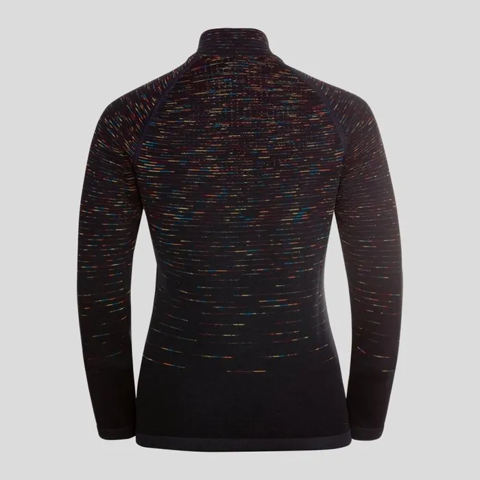 Odlo Mid Layers and Longsleeves The Blackcomb HalfZip Mid Layer Black 8211 Space Dye 8211 Women