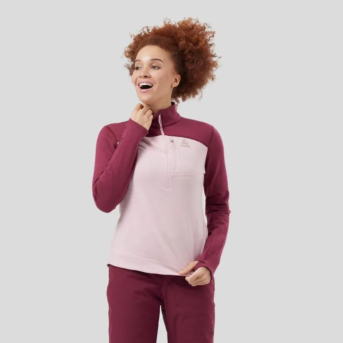 Odlo Mid Layers and Longsleeves The Descent Performance Wool XWarm HalfZip Mid Layer Raspberry Fudge 8211 Boto Dolphin 8211 Women Odlo Mid Layers and Longsleeves The Descent Performance Wool XWarm HalfZip Mid Layer Raspberry Fudge 8211 Boto Dolphin 8211 Women