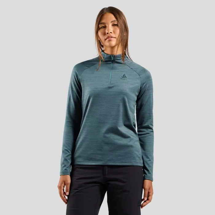 Odlo Mid Layers and Longsleeves The Essentials Ceramiwarm Half Zip Mid Layer Provincial Blue Melange 8211 Women Odlo Mid Layers and Longsleeves The Essentials Ceramiwarm Half Zip Mid Layer Provincial Blue Melange 8211 Women