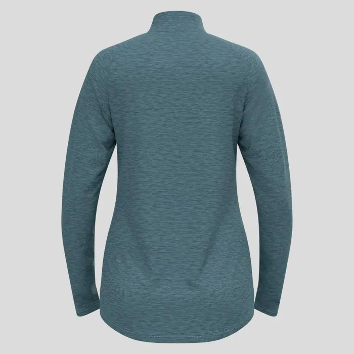 Odlo Mid Layers and Longsleeves The Essentials Ceramiwarm Half Zip Mid Layer Provincial Blue Melange 8211 Women