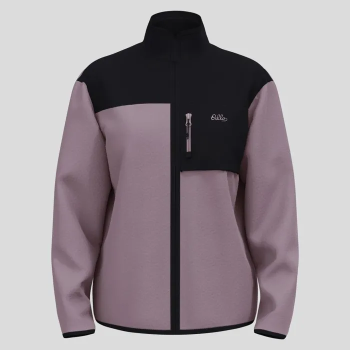 Odlo Mid Layers and Longsleeves The Essentials HighPile FullZip Mid Layer Black 8211 Gray Ridge 8211 Women