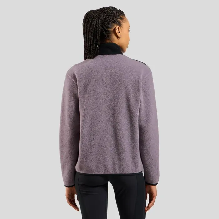 Odlo Mid Layers and Longsleeves The Essentials HighPile FullZip Mid Layer Black 8211 Gray Ridge 8211 Women