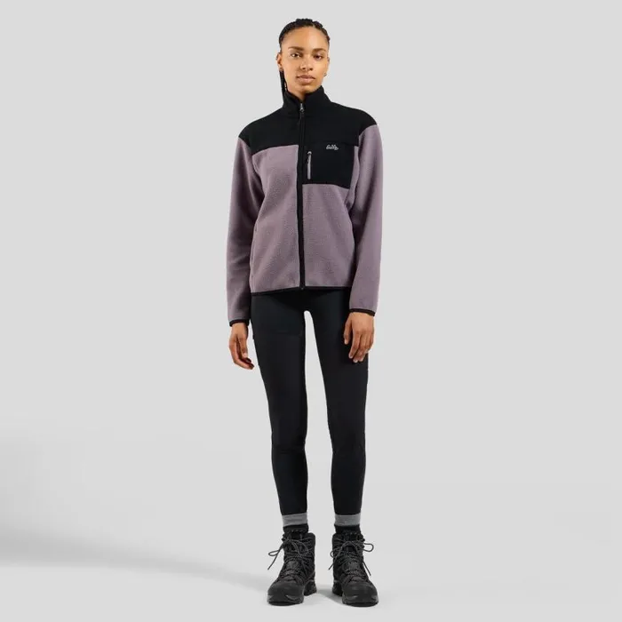 Odlo Mid Layers and Longsleeves The Essentials HighPile FullZip Mid Layer Black 8211 Gray Ridge 8211 Women