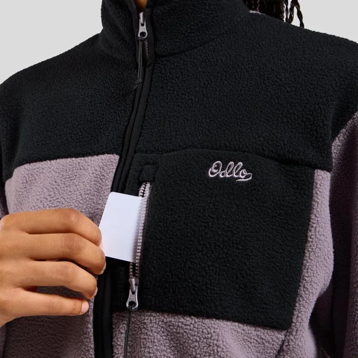 Odlo Mid Layers and Longsleeves The Essentials HighPile FullZip Mid Layer Black 8211 Gray Ridge 8211 Women