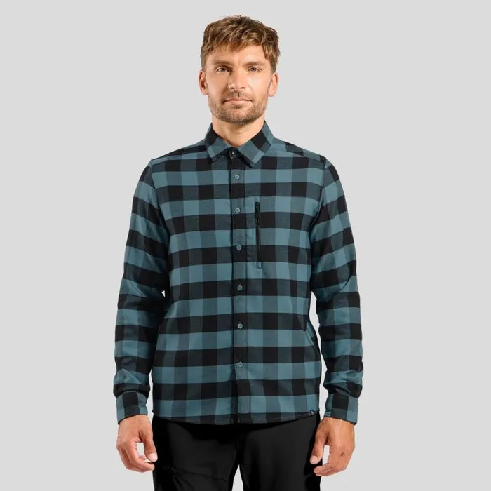 Odlo Mid Layers and Longsleeves The Halden Long Sleeve Black 8211 Provincial Blue 8211 Men Odlo Mid Layers and Longsleeves The Halden Long Sleeve Black 8211 Provincial Blue 8211 Men