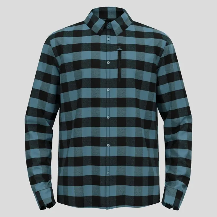 Odlo Mid Layers and Longsleeves The Halden Long Sleeve Black 8211 Provincial Blue 8211 Men