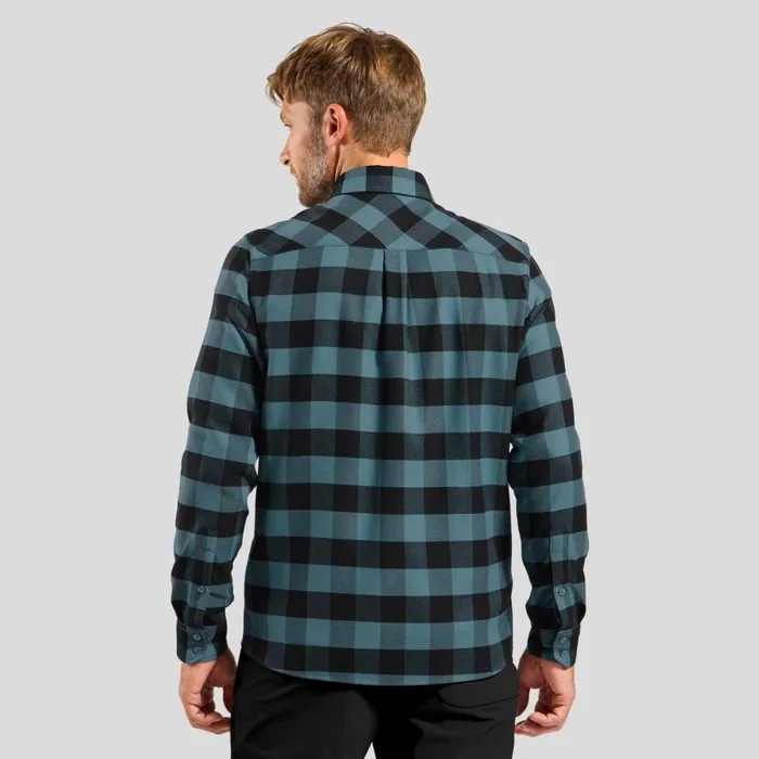 Odlo Mid Layers and Longsleeves The Halden Long Sleeve Black 8211 Provincial Blue 8211 Men