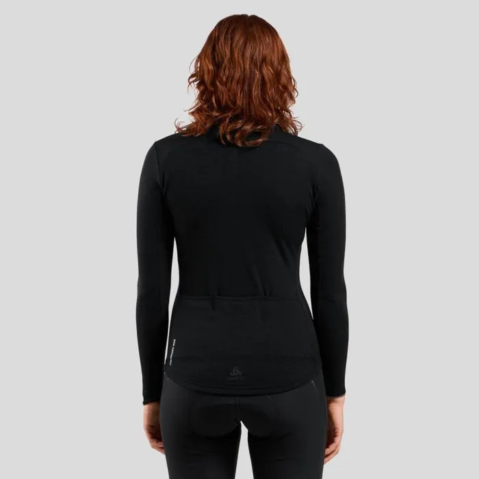 Odlo Mid Layers and Longsleeves The Performance Wool Long Sleeve Cycling Jersey Black 8211 Women