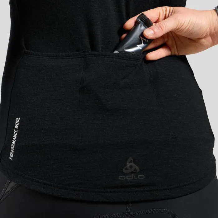 Odlo Mid Layers and Longsleeves The Performance Wool Long Sleeve Cycling Jersey Black 8211 Women