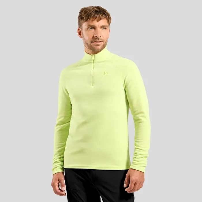 Odlo Mid Layers and Longsleeves The Rigi HalfZip Mid Layer Shadow Lime 8211 Men