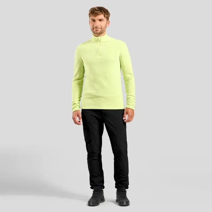 Odlo Mid Layers and Longsleeves The Rigi HalfZip Mid Layer Shadow Lime 8211 Men