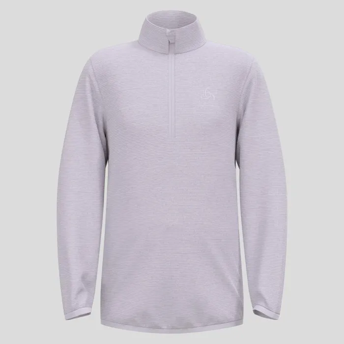 Odlo Mid Layers and Longsleeves The Roy 039 Stripe HalfZip Mid Layer Misty Lilac 8211 Gray Ridge 8211 Kids