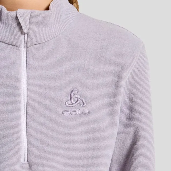 Odlo Mid Layers and Longsleeves The Roy 039 Stripe HalfZip Mid Layer Misty Lilac 8211 Gray Ridge 8211 Kids