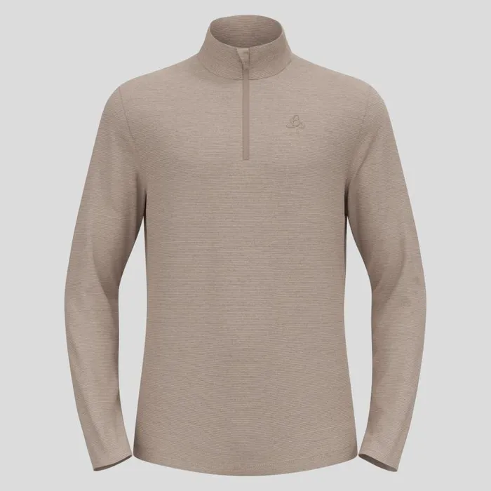 Odlo Mid Layers and Longsleeves The Roy HalfZip Mid Layer Cinder 8211 Silver Cloud 8211 Men