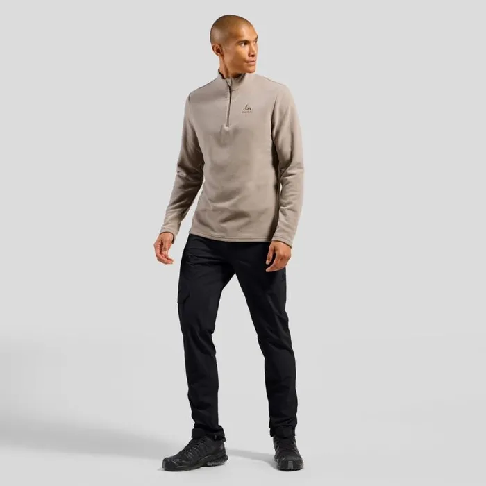 Odlo Mid Layers and Longsleeves The Roy HalfZip Mid Layer Cinder 8211 Silver Cloud 8211 Men