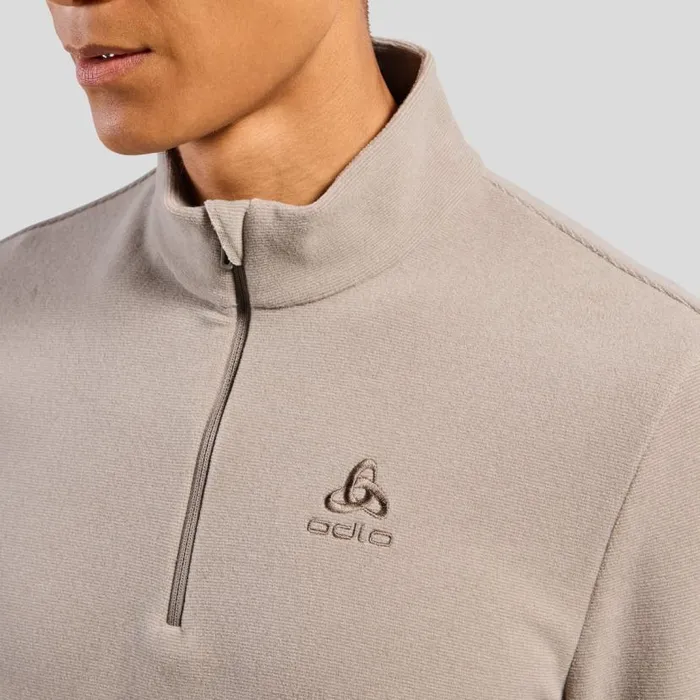 Odlo Mid Layers and Longsleeves The Roy HalfZip Mid Layer Cinder 8211 Silver Cloud 8211 Men