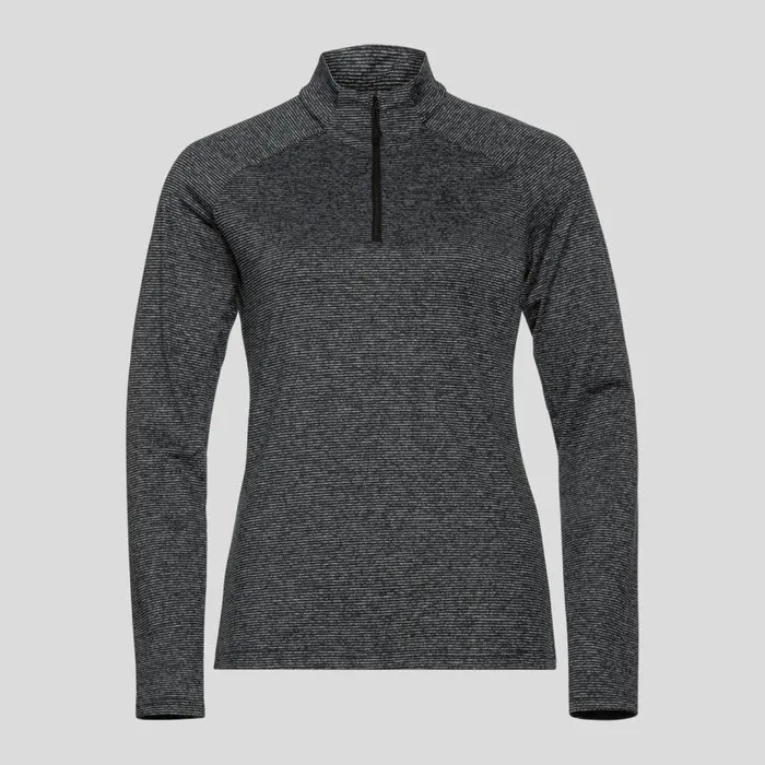 Odlo Mid Layers and Longsleeves The Sesvenna HalfZip Mid Layer Black Melange 8211 Women