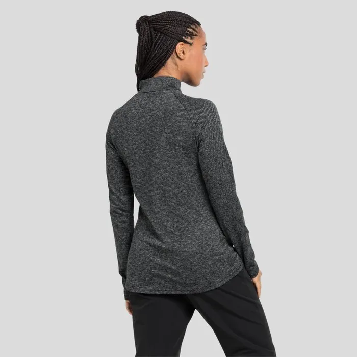 Odlo Mid Layers and Longsleeves The Sesvenna HalfZip Mid Layer Black Melange 8211 Women