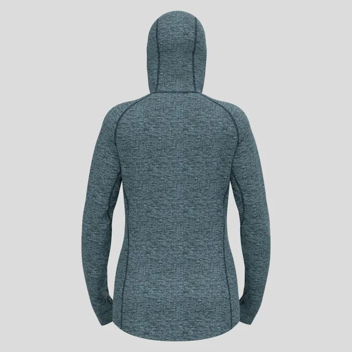 Odlo Mid Layers and Longsleeves The Tencia FullZip Hoody Provincial Blue Melange 8211 Women