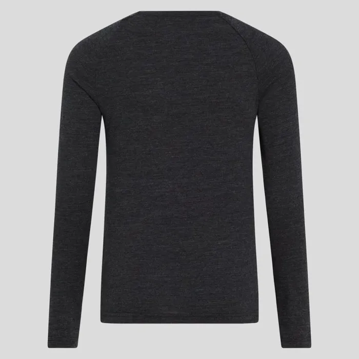 Odlo Mid Layers and Longsleeves The Weact 039 Collection Merino Print Warm Long Sleeve TShirt Dark Grey Melange 8211 Kids